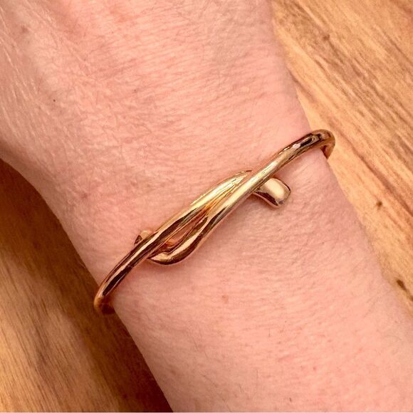 Lucky Brand | Interlocking Spring Bangle | Rose Gold | 2.5” Diameter - Picture 2 of 3